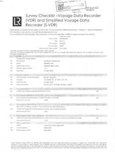 vdr certificate of compliance
