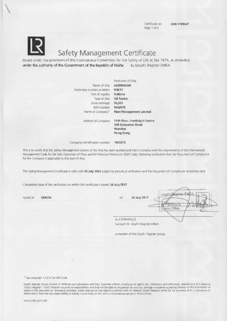 Nuclear Cargo Ship Safety Certificate