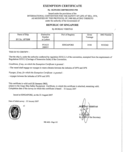 exemption certificate