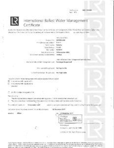 international ballast water management system certificate